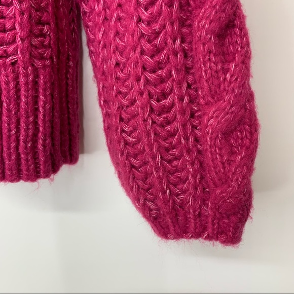 Vero Moda Cozy Soft Wide Cable Knit Vibrant Colorblock Striped Crewneck Sweater - Picture 5 of 15